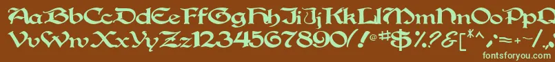 Gregorian Font – Green Fonts on Brown Background