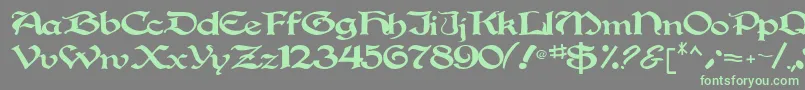 Gregorian Font – Green Fonts on Gray Background