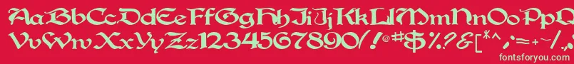 Gregorian Font – Green Fonts on Red Background