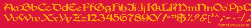 More about Gregorian Font Gregorian Font – Orange Fonts on Red Background