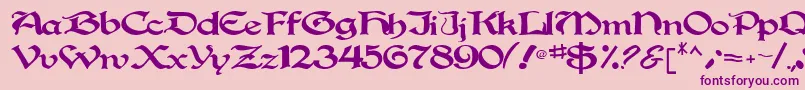 Gregorian Font – Purple Fonts on Pink Background