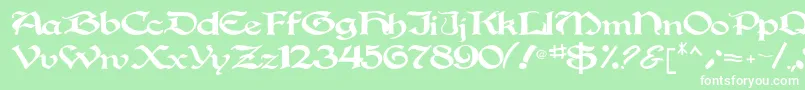 Gregorian Font – White Fonts on Green Background