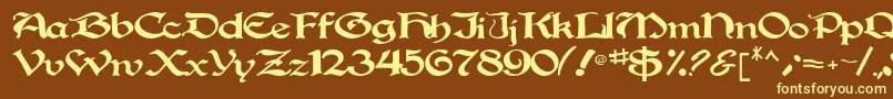 Gregorian Font – Yellow Fonts on Brown Background