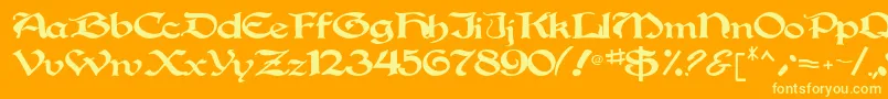 フォントGregorian – オレンジの背景に黄色の文字