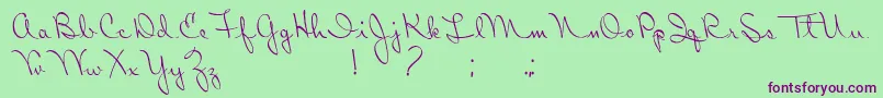 RibbonInTheSky Font – Purple Fonts on Green Background