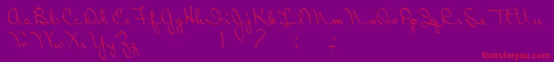 RibbonInTheSky-Schriftart – Rote Schriften auf violettem Hintergrund