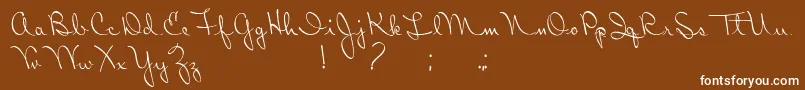 フォントRibbonInTheSky – 茶色の背景に白い文字