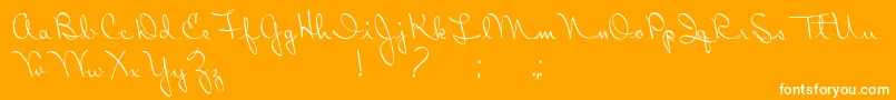 RibbonInTheSky-Schriftart – Weiße Schriften auf orangefarbenem Hintergrund