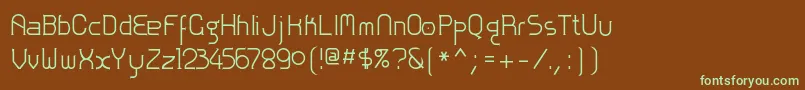 Zoloftフォントについての詳細 フォントZoloft – 緑色の文字が茶色の背景にあります。