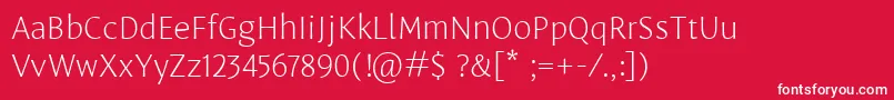 LeksasansproExtralight Font – White Fonts on Red Background
