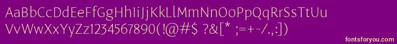 Police LeksasansproExtralight – polices jaunes sur fond violet