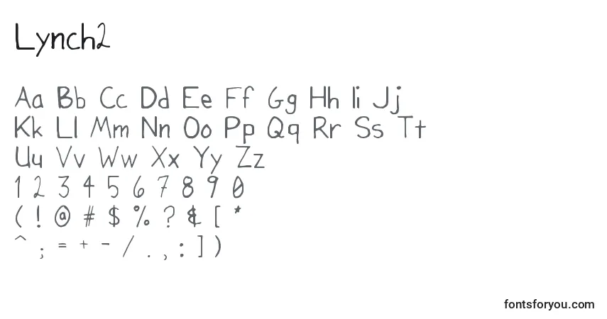 A fonte Lynch2 – alfabeto, números, caracteres especiais
