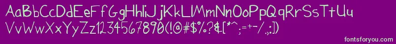 Lynch2 Font – Green Fonts on Purple Background