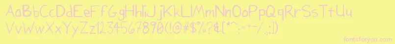 Fonte Lynch2 – fontes rosa em um fundo amarelo