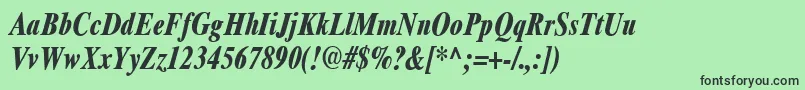 Ft69BoldItalic Font – Black Fonts on Green Background