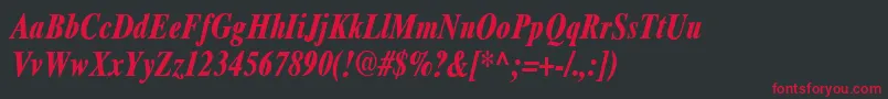 Ft69BoldItalic Font – Red Fonts on Black Background