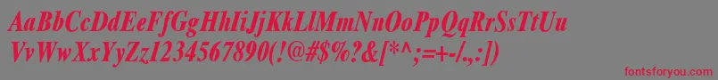 Ft69BoldItalic Font – Red Fonts on Gray Background