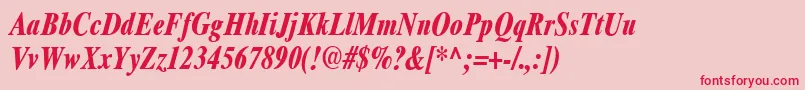 Ft69BoldItalic-Schriftart – Rote Schriften auf rosa Hintergrund