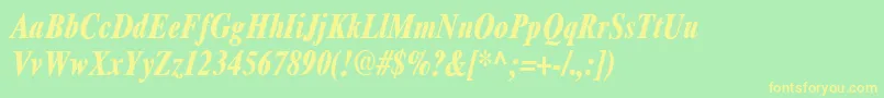 Ft69BoldItalic Font – Yellow Fonts on Green Background