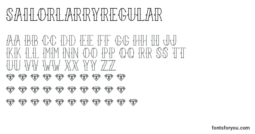 A fonte SailorLarryRegular – alfabeto, números, caracteres especiais