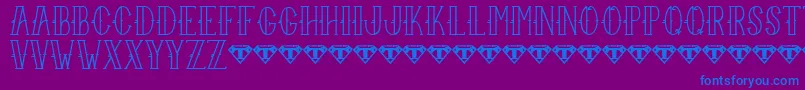 フォントSailorLarryRegular – 紫色の背景に青い文字