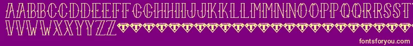 SailorLarryRegular-fontti – keltaiset fontit violetilla taustalla
