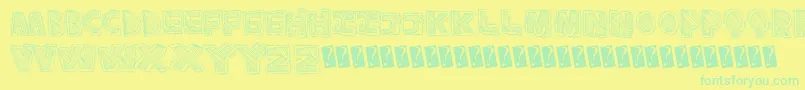 Phatrave Font – Green Fonts on Yellow Background