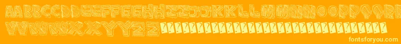 Phatrave-Schriftart – Gelbe Schriften auf orangefarbenem Hintergrund