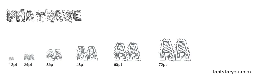 Размеры шрифта Phatrave