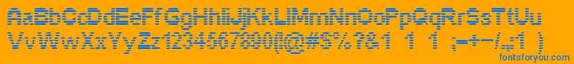 Pixelino Font – Blue Fonts on Orange Background