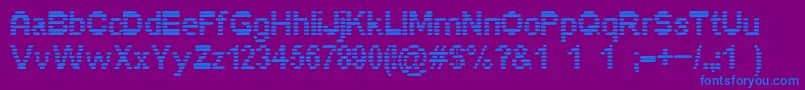 Pixelino-Schriftart – Blaue Schriften auf violettem Hintergrund