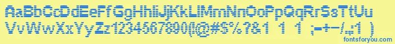 Pixelino Font – Blue Fonts on Yellow Background