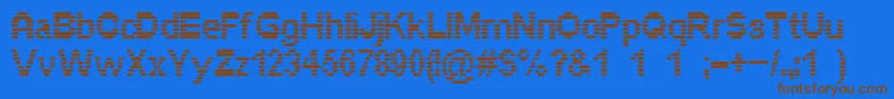 Pixelino Font – Brown Fonts on Blue Background