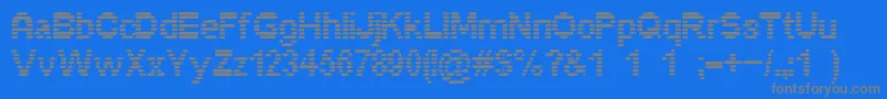 Pixelino Font – Gray Fonts on Blue Background