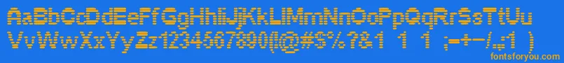 Pixelino Font – Orange Fonts on Blue Background