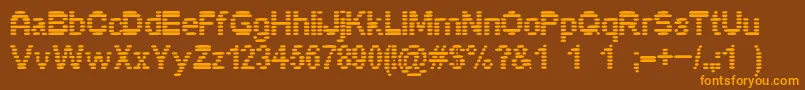 Pixelino Font – Orange Fonts on Brown Background