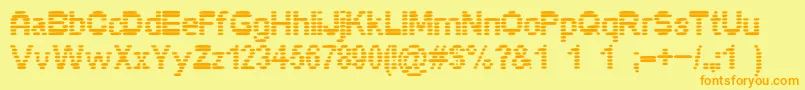 Pixelino Font – Orange Fonts on Yellow Background