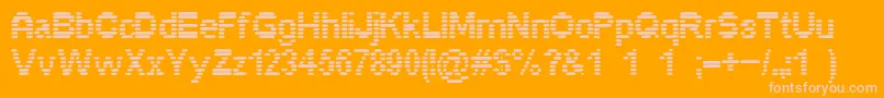 Pixelino Font – Pink Fonts on Orange Background