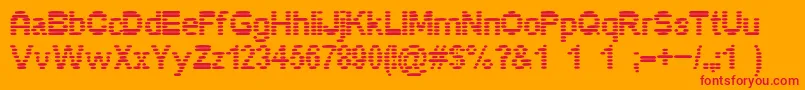 Pixelino Font – Red Fonts on Orange Background
