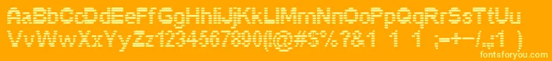 Pixelino Font – Yellow Fonts on Orange Background