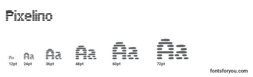 Размеры шрифта Pixelino