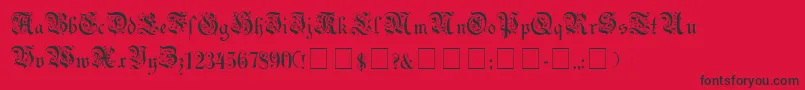 Uechigot-Schriftart – Schwarze Schriften auf rotem Hintergrund