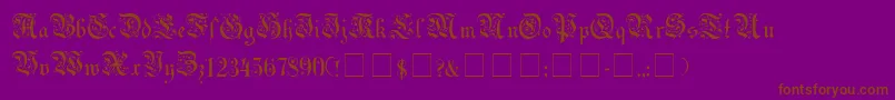 Uechigot-Schriftart – Braune Schriften auf violettem Hintergrund