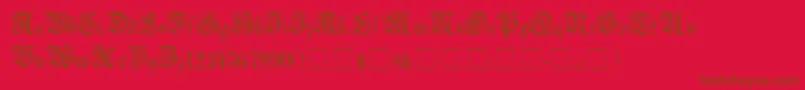 フォントUechigot – 赤い背景に茶色の文字
