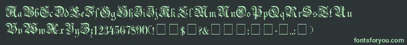 Uechigot-Schriftart – Grüne Schriften auf schwarzem Hintergrund