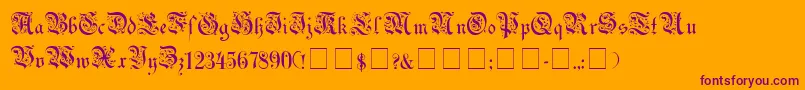 Uechigot Font – Purple Fonts on Orange Background