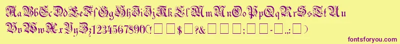 Uechigot Font – Purple Fonts on Yellow Background
