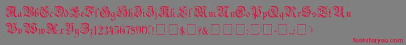 フォントUechigot – 赤い文字の灰色の背景
