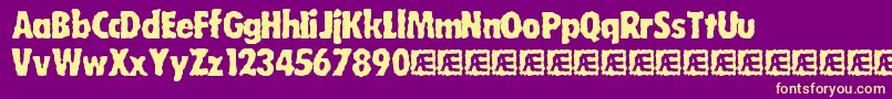 Weitere Informationen zur WobblyBrk-Schriftart WobblyBrk-Schriftart – Gelbe Schriften auf violettem Hintergrund