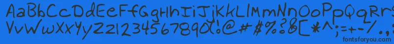 WillowRegular Font – Black Fonts on Blue Background